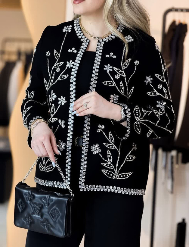 کراپ کت مجلسی زنانه مدل شاهانه