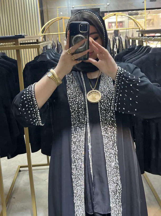 عبای مجلسی زنانه سنگ دوزی مدل دون پاش