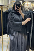 عبای مجلسی زنانه مدل ترمه مشکی