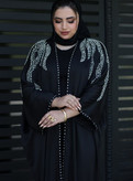 عبای مجلسی زنانه مدل خطی نقره ایی vip