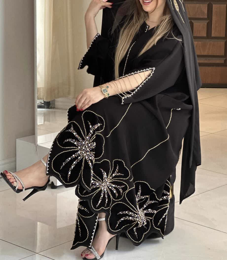 عبای مجلسی زنانه مدل گل درست vip