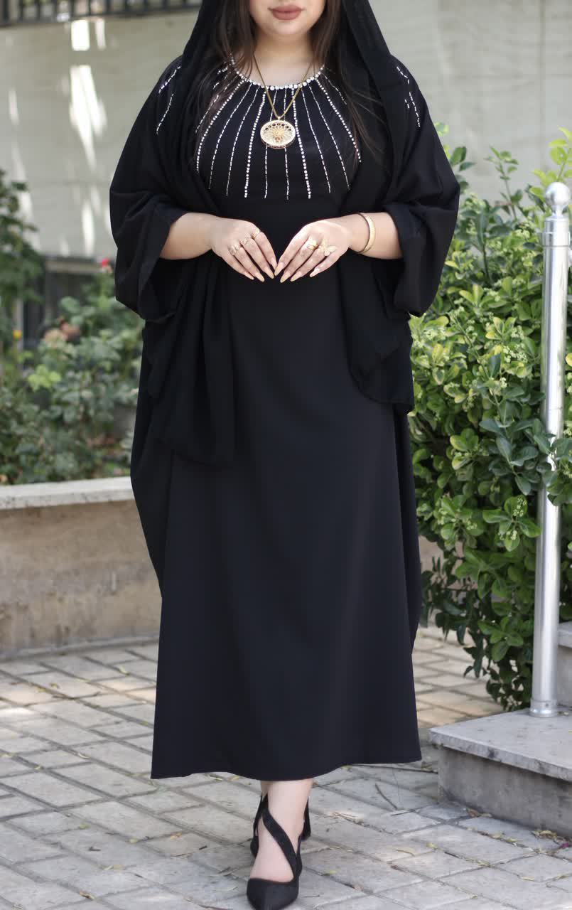 عبای مجلسی زنانه مدل خورشید خطی