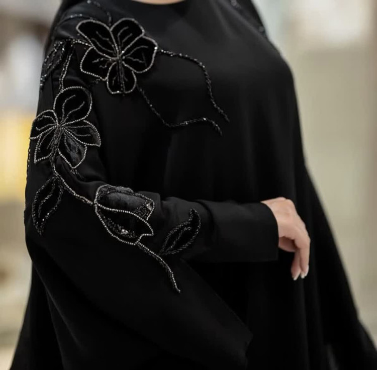 عبای مجلسی زنانه مدل گل سیلور vip